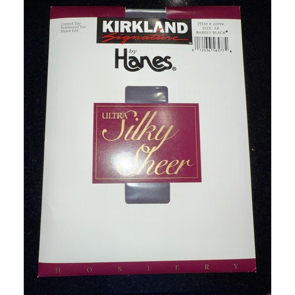 Hanes Accessories - Kirkland Signature By Hanes Ultra Silky‎ Sheer PantyHose AB Color Barely Black